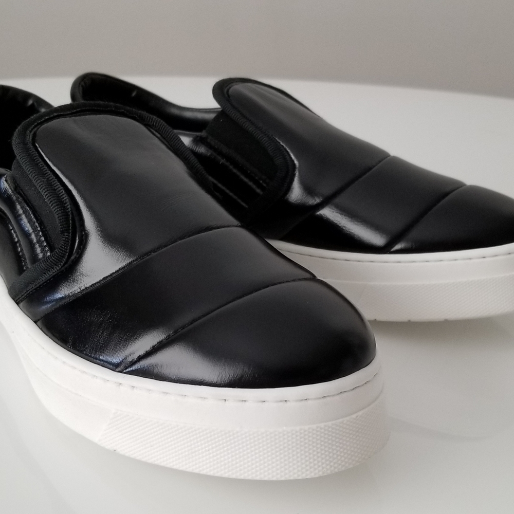 NWT Barney's NYC Black Patent Platform Slip-On Sz10